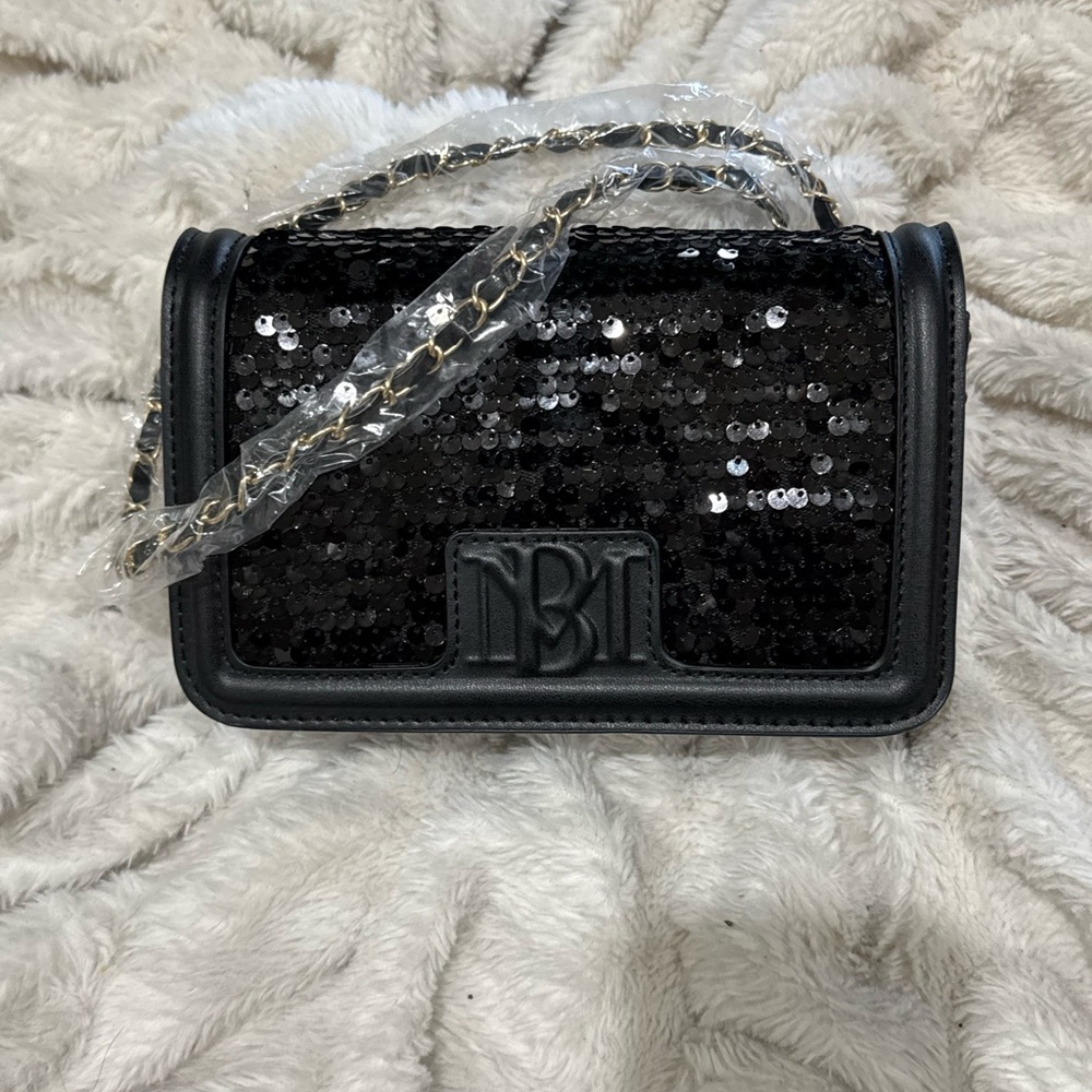 Black Sequin Crossbody Bag
